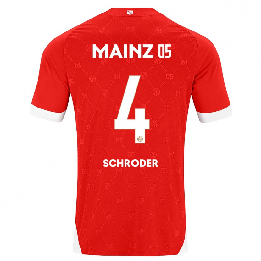 Danxen Dames Lara Schröder #4 Rood Wit Thuisshirt Thuistenue 2026/27 T-Shirt