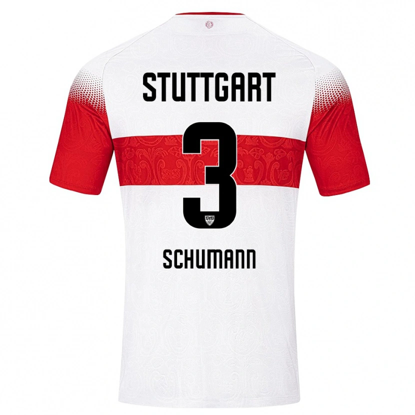 Danxen Dames Frederik Schumann #3 Wit Rood Geel Thuisshirt Thuistenue 2026/27 T-Shirt