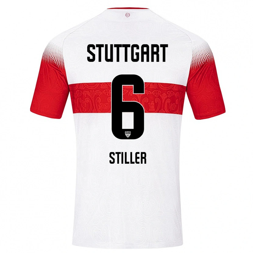 Danxen Dames Angelo Stiller #6 Wit Rood Geel Thuisshirt Thuistenue 2026/27 T-Shirt