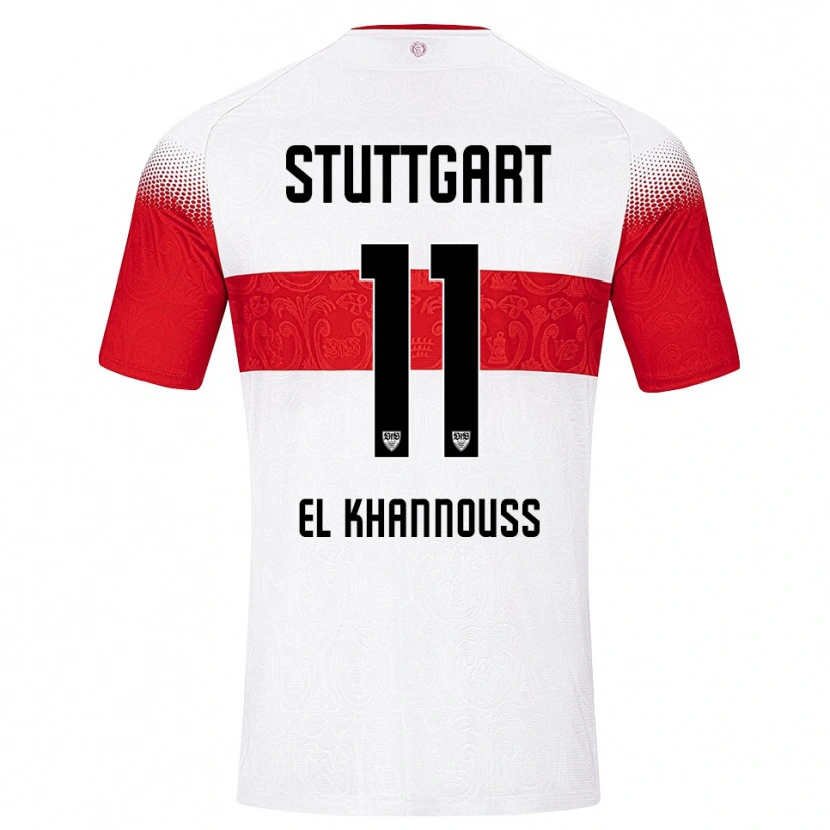 Danxen Dames Bilal El Khannouss #11 Wit Rood Geel Thuisshirt Thuistenue 2026/27 T-Shirt