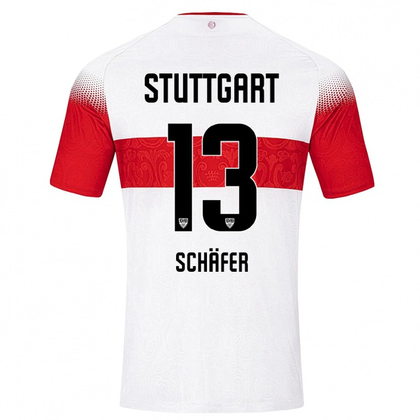 Danxen Dames Moritz Schäfer #13 Wit Rood Geel Thuisshirt Thuistenue 2026/27 T-Shirt