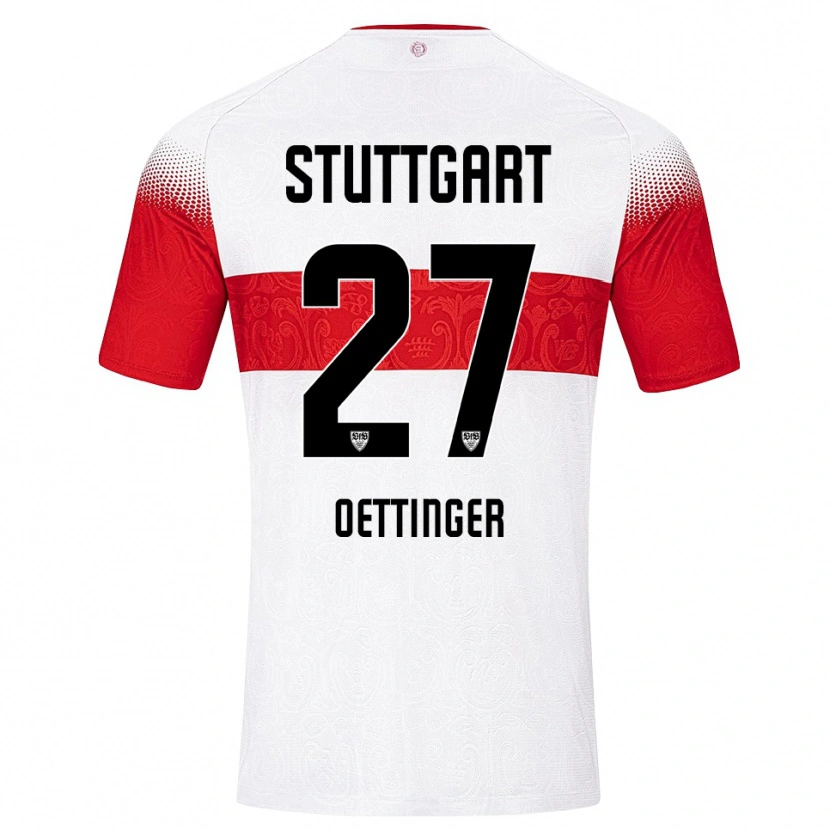 Danxen Dames Jannik Oettinger #27 Wit Rood Geel Thuisshirt Thuistenue 2026/27 T-Shirt