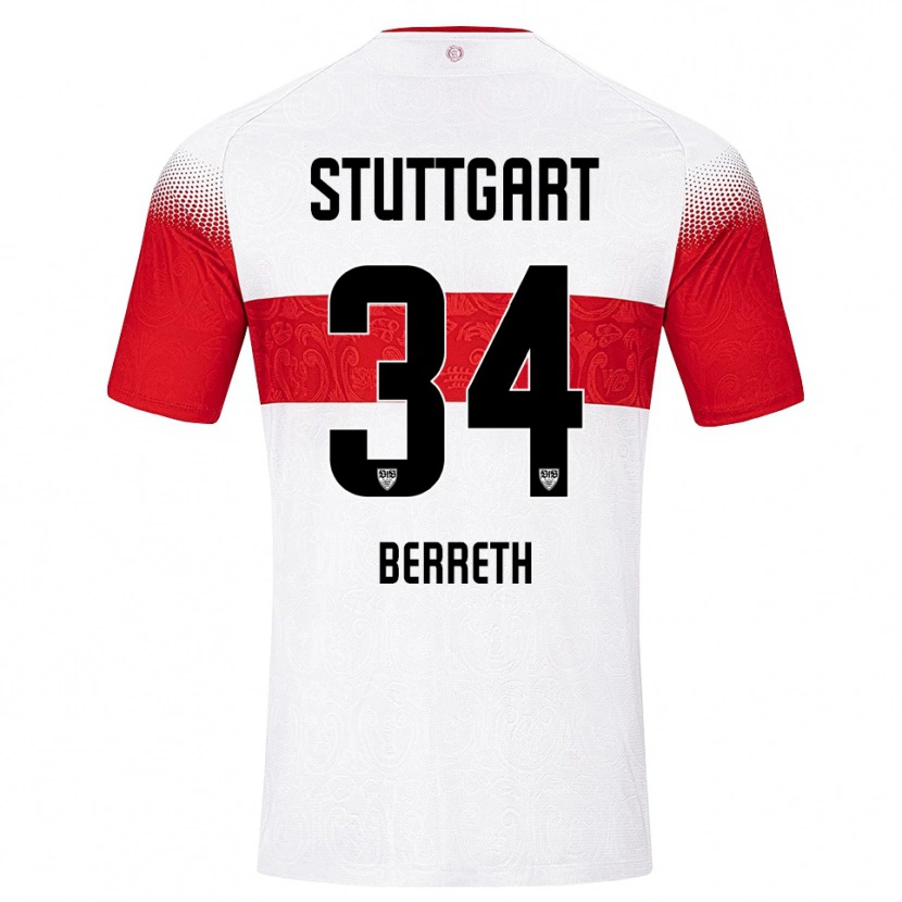 Danxen Dames Luca Berreth #34 Wit Rood Geel Thuisshirt Thuistenue 2026/27 T-Shirt