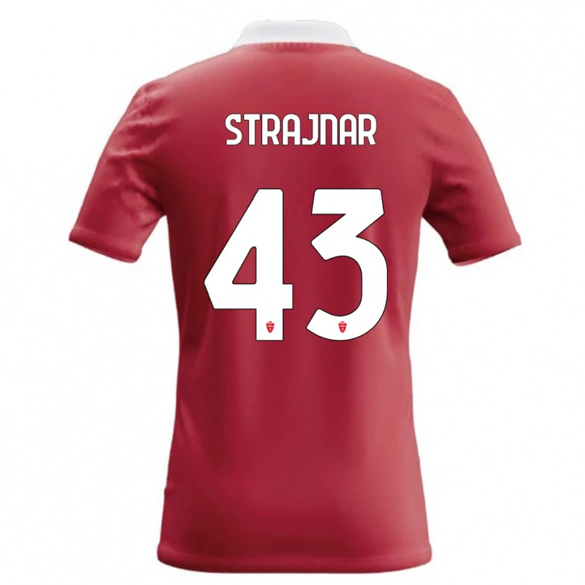 Danxen Dames Aljaz Strajnar #43 Rood Wit Thuisshirt Thuistenue 2026/27 T-Shirt