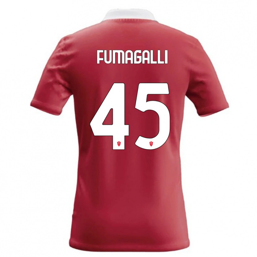 Danxen Dames Valerio Fumagalli #45 Rood Wit Thuisshirt Thuistenue 2026/27 T-Shirt