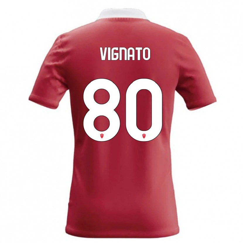 Danxen Dames Samuele Vignato #80 Rood Wit Thuisshirt Thuistenue 2026/27 T-Shirt