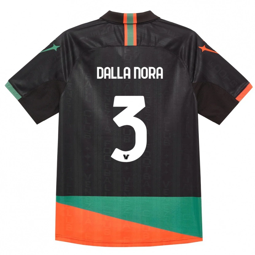 Danxen Dames Edoardo Dalla Nora #3 Zwart Oranje Groen Thuisshirt Thuistenue 2026/27 T-Shirt