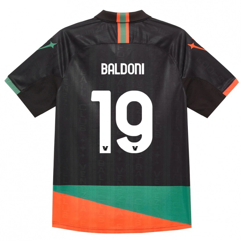 Danxen Dames Edoardo Baldoni #19 Zwart Oranje Groen Thuisshirt Thuistenue 2026/27 T-Shirt