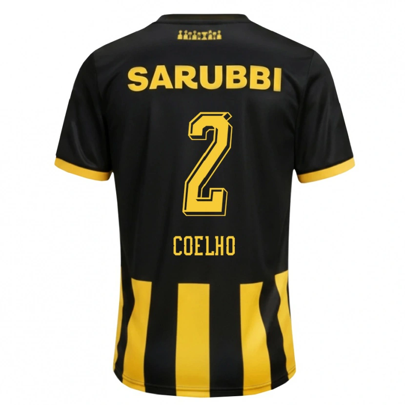Danxen Dames Léo Coelho #2 Zwart Geel Thuisshirt Thuistenue 2026/27 T-Shirt