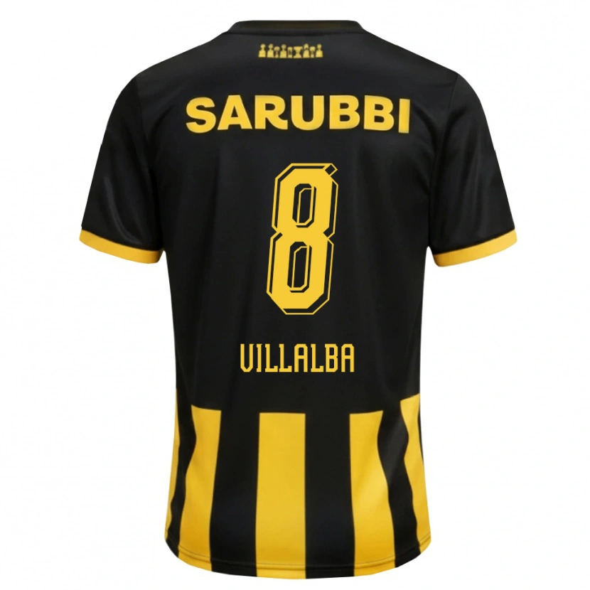 Danxen Dames Héctor Villalba #8 Zwart Geel Thuisshirt Thuistenue 2026/27 T-Shirt