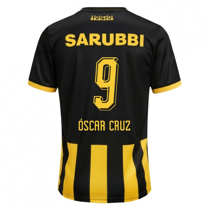 Danxen Dames Óscar Cruz #9 Zwart Geel Thuisshirt Thuistenue 2026/27 T-Shirt