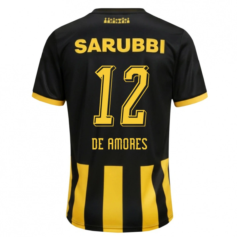 Danxen Dames Guillermo De Amores #12 Zwart Geel Thuisshirt Thuistenue 2026/27 T-Shirt