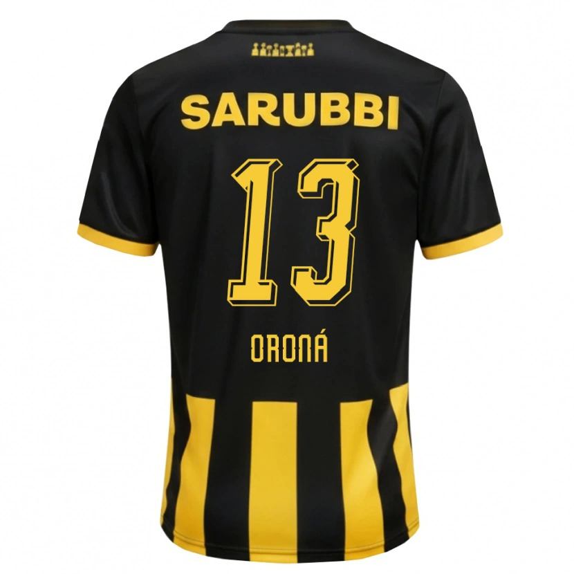 Danxen Dames Marco Oroná #13 Zwart Geel Thuisshirt Thuistenue 2026/27 T-Shirt