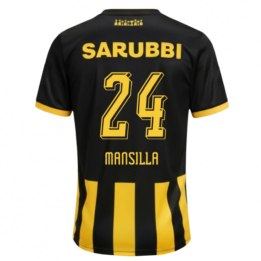 Danxen Dames Brian Mansilla #24 Zwart Geel Thuisshirt Thuistenue 2026/27 T-Shirt