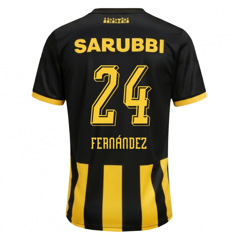 Danxen Dames Faustino Fernández #24 Zwart Geel Thuisshirt Thuistenue 2026/27 T-Shirt