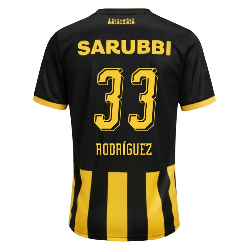 Danxen Dames Jonathan Rodríguez #33 Zwart Geel Thuisshirt Thuistenue 2026/27 T-Shirt