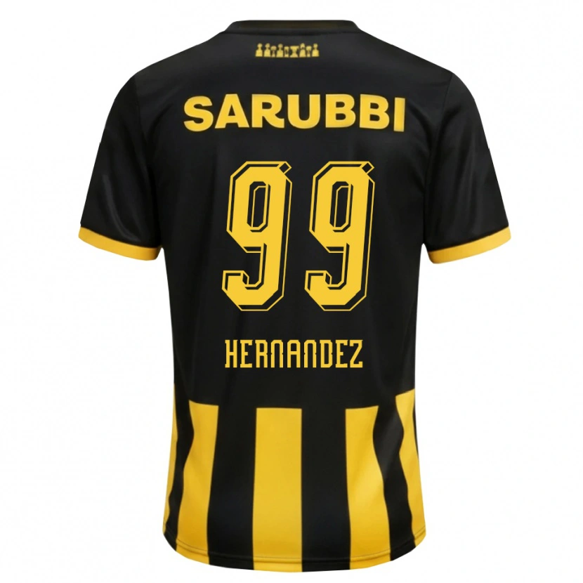 Danxen Dames Abel Hernández #99 Zwart Geel Thuisshirt Thuistenue 2026/27 T-Shirt