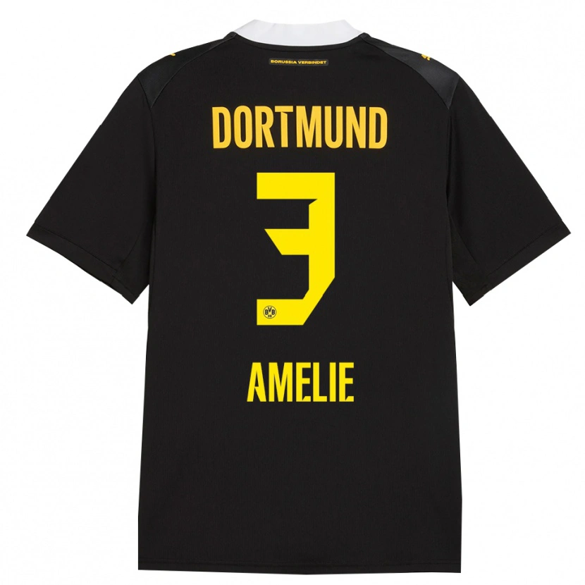 Danxen Dames Berger Amelie #3 Zwart Rood Geel Uitshirt Uittenue 2026/27 T-Shirt
