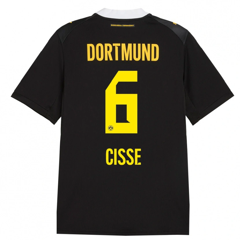 Danxen Dames Faroukou Cisse #6 Zwart Rood Geel Uitshirt Uittenue 2026/27 T-Shirt