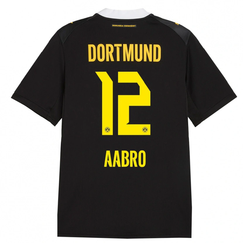 Danxen Dames Gustav Aabro #12 Zwart Rood Geel Uitshirt Uittenue 2026/27 T-Shirt