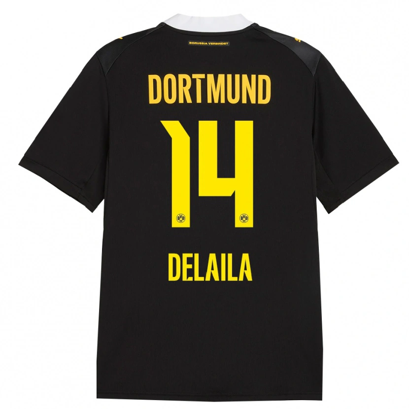 Danxen Dames Amega Delaila #14 Zwart Rood Geel Uitshirt Uittenue 2026/27 T-Shirt
