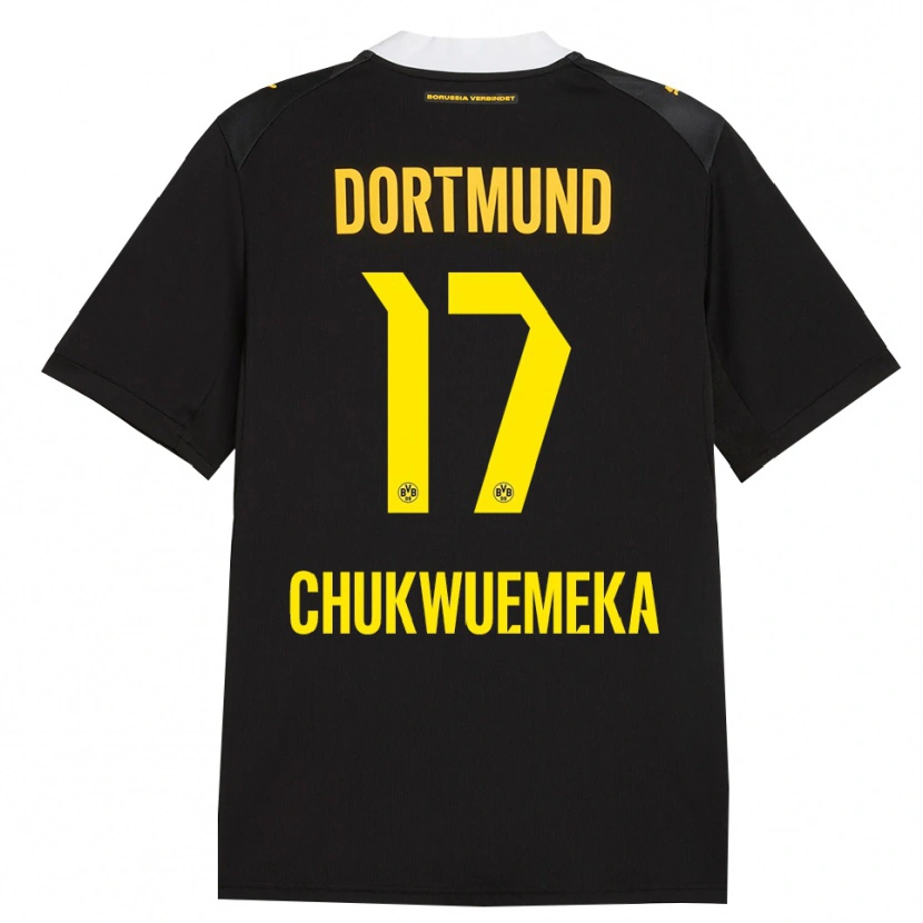 Danxen Dames Carney Chukwuemeka #17 Zwart Rood Geel Uitshirt Uittenue 2026/27 T-Shirt