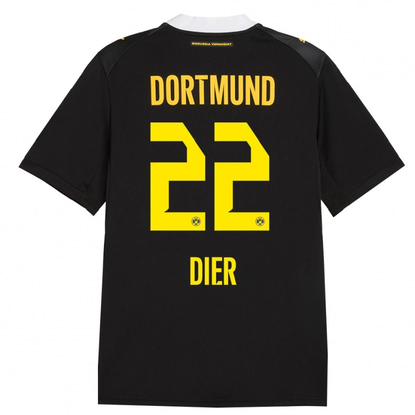 Danxen Dames Henrik Dier #22 Zwart Rood Geel Uitshirt Uittenue 2026/27 T-Shirt