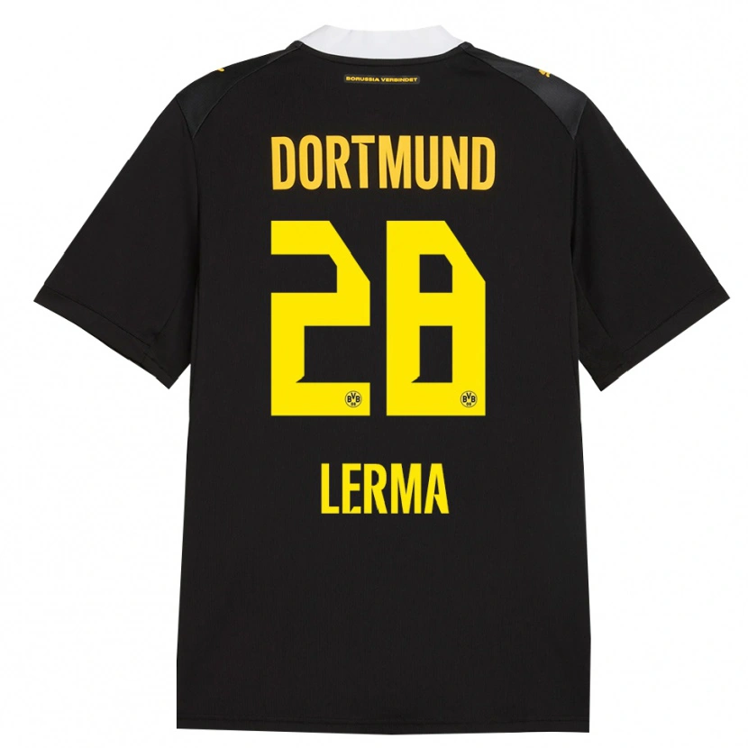 Danxen Dames Justin Lerma #28 Zwart Rood Geel Uitshirt Uittenue 2026/27 T-Shirt