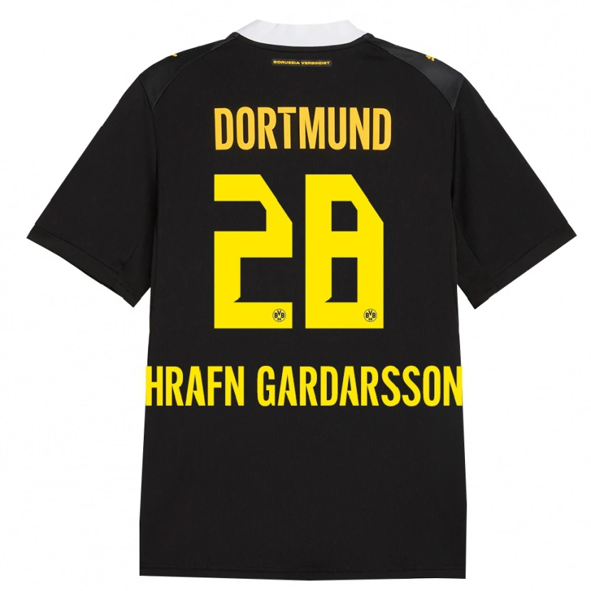 Danxen Dames Bjarki Hrafn Gardarsson #28 Zwart Rood Geel Uitshirt Uittenue 2026/27 T-Shirt