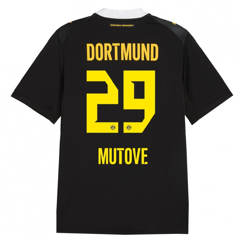 Danxen Dames Kevin Mutove #29 Zwart Rood Geel Uitshirt Uittenue 2026/27 T-Shirt
