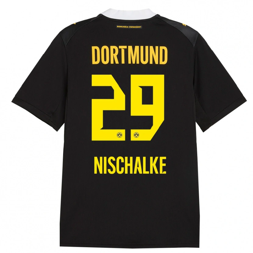 Danxen Dames Jermain Nischalke #29 Zwart Rood Geel Uitshirt Uittenue 2026/27 T-Shirt
