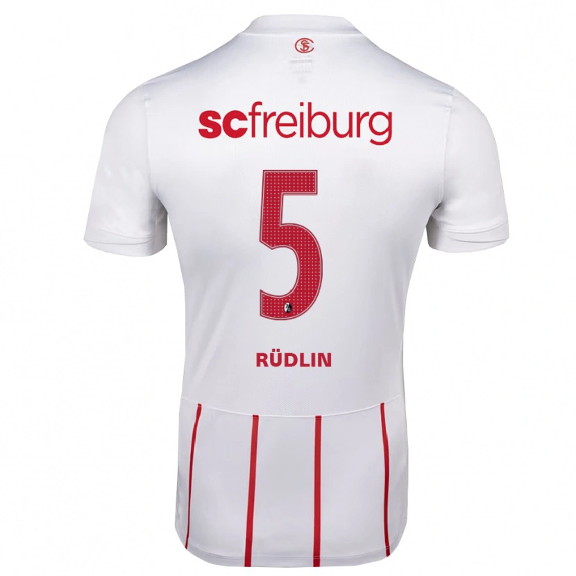 Danxen Dames Fabian Rüdlin #5 Wit Rood Geel Uitshirt Uittenue 2026/27 T-Shirt