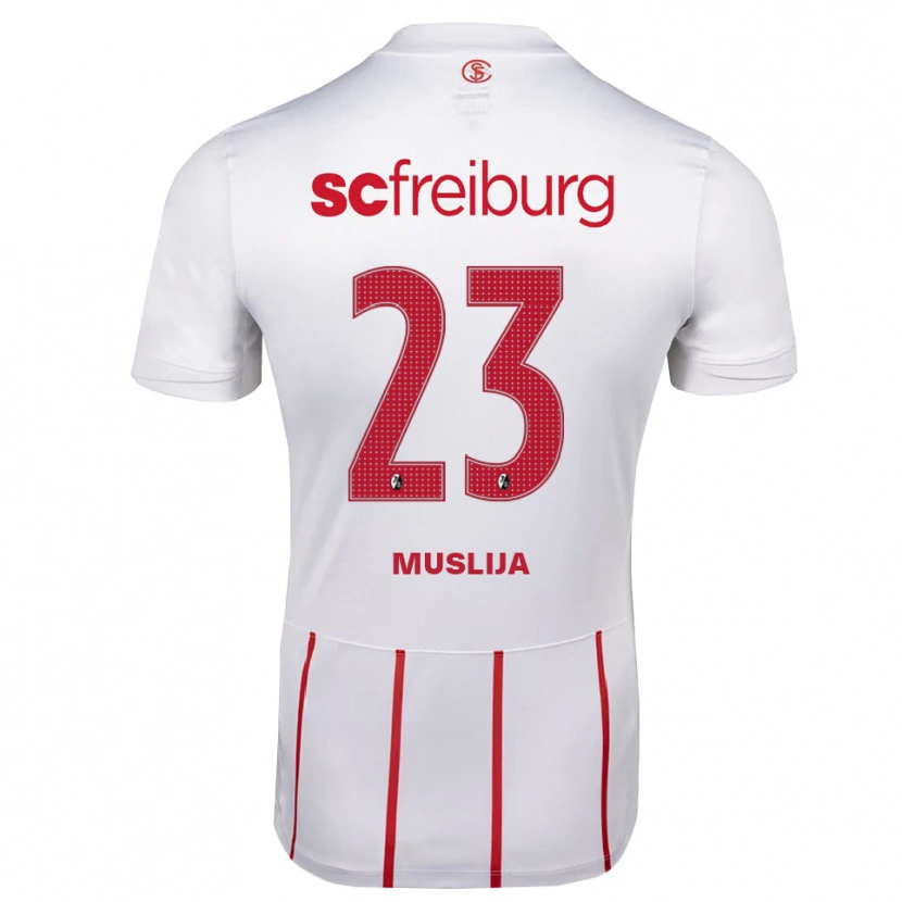 Danxen Dames Florent Muslija #23 Wit Rood Geel Uitshirt Uittenue 2026/27 T-Shirt