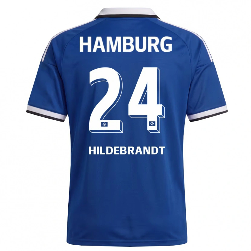 Danxen Dames Tjark Hildebrandt #24 Wit Blauw Uitshirt Uittenue 2026/27 T-Shirt