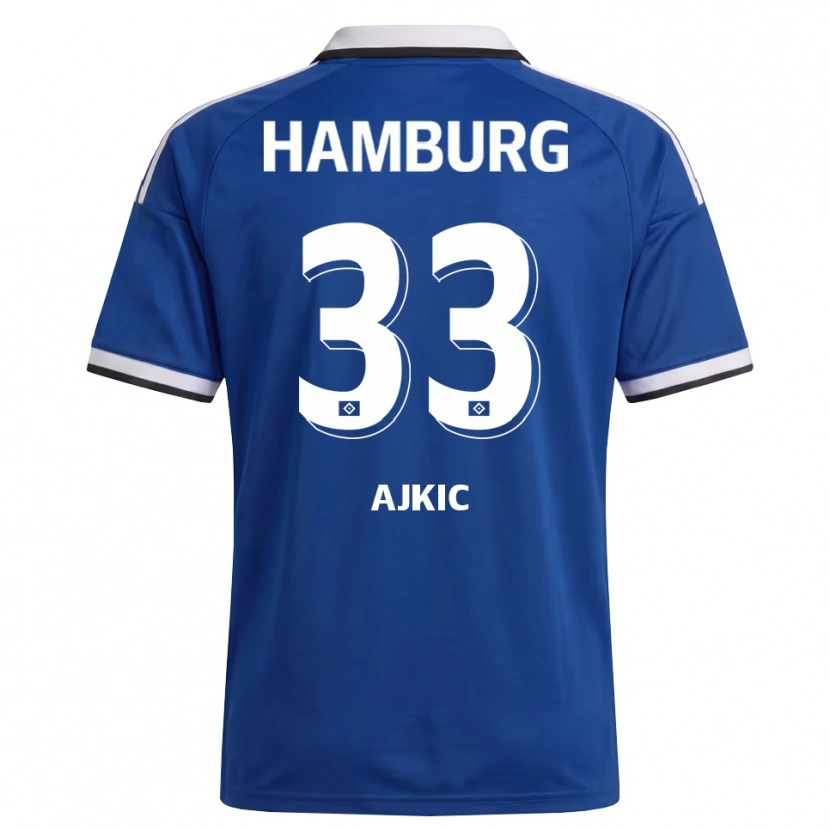 Danxen Dames Selim Ajkic #33 Wit Blauw Uitshirt Uittenue 2026/27 T-Shirt