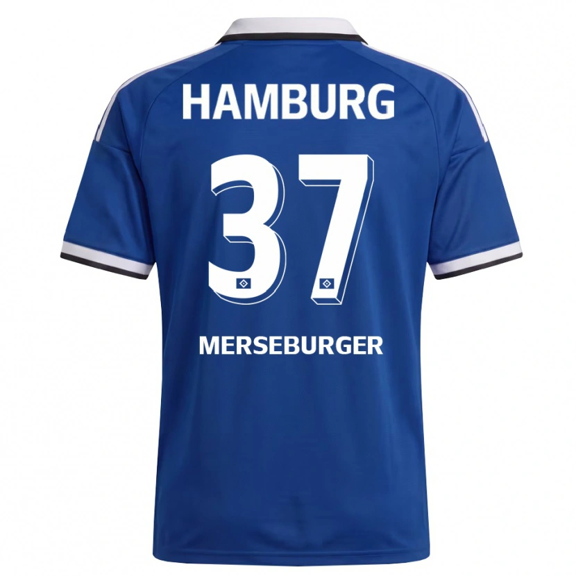 Danxen Dames Dominik Merseburger #37 Wit Blauw Uitshirt Uittenue 2026/27 T-Shirt