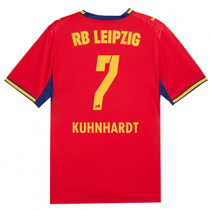 Danxen Dames Paul Kühnhardt #7 Rood Geel Koninklijk Blauw Uitshirt Uittenue 2026/27 T-Shirt