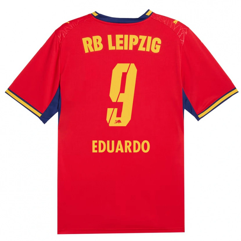 Danxen Dames Yannick Eduardo #9 Rood Geel Koninklijk Blauw Uitshirt Uittenue 2026/27 T-Shirt