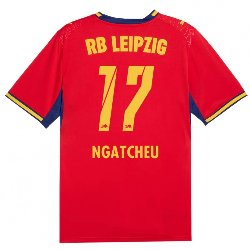 Danxen Dames Yohan Ngatcheu #17 Rood Geel Koninklijk Blauw Uitshirt Uittenue 2026/27 T-Shirt