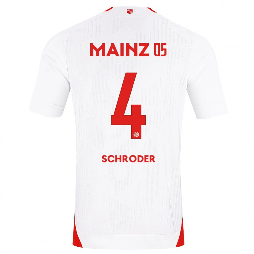 Danxen Dames Lara Schröder #4 Wit Rood Geel Uitshirt Uittenue 2026/27 T-Shirt