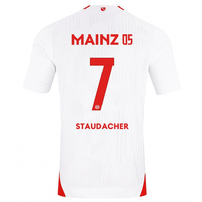 Danxen Dames Leon Staudacher #7 Wit Rood Geel Uitshirt Uittenue 2026/27 T-Shirt