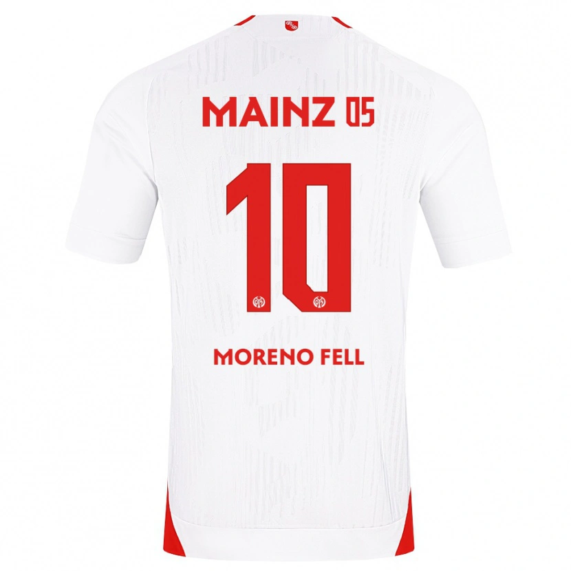 Danxen Dames Fabio Moreno Fell #10 Wit Rood Geel Uitshirt Uittenue 2026/27 T-Shirt