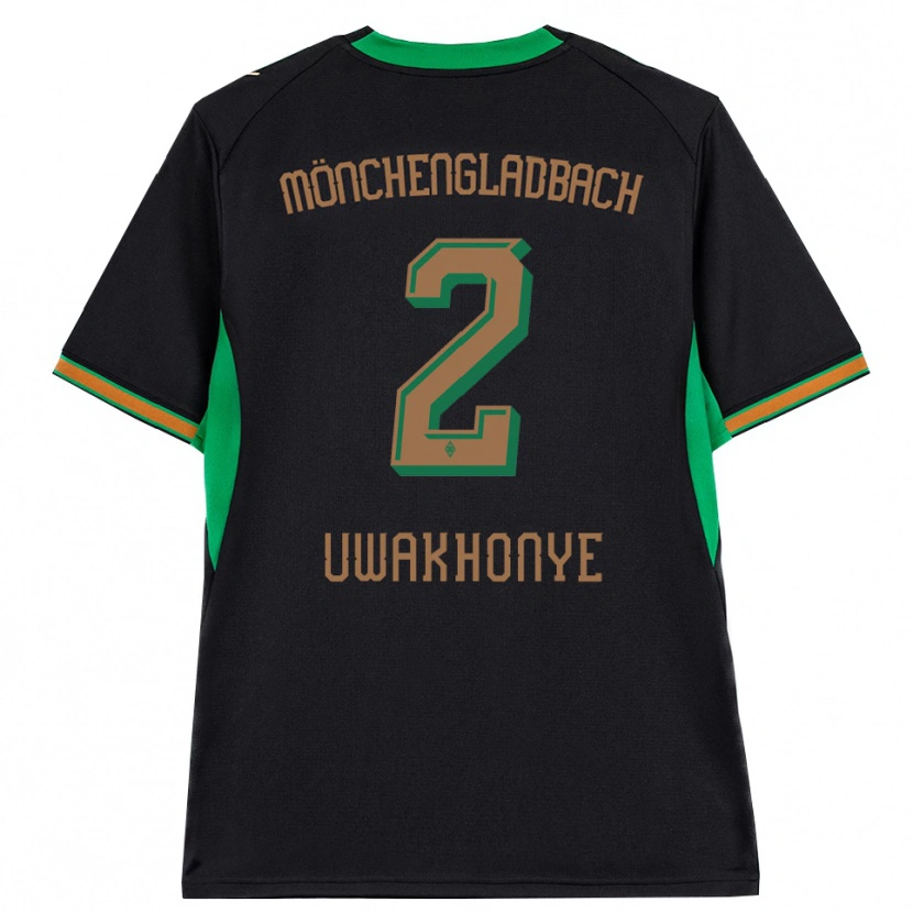 Danxen Dames Joel Uwakhonye #2 Zwart Oranje Groen Bruin Uitshirt Uittenue 2026/27 T-Shirt