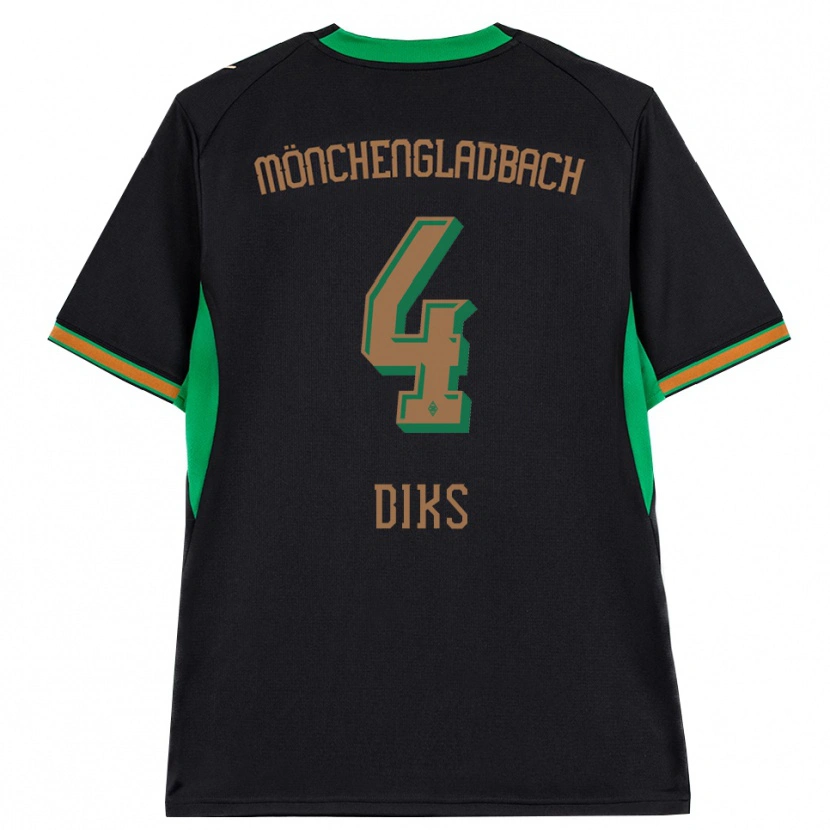 Danxen Dames Kevin Diks #4 Zwart Oranje Groen Bruin Uitshirt Uittenue 2026/27 T-Shirt