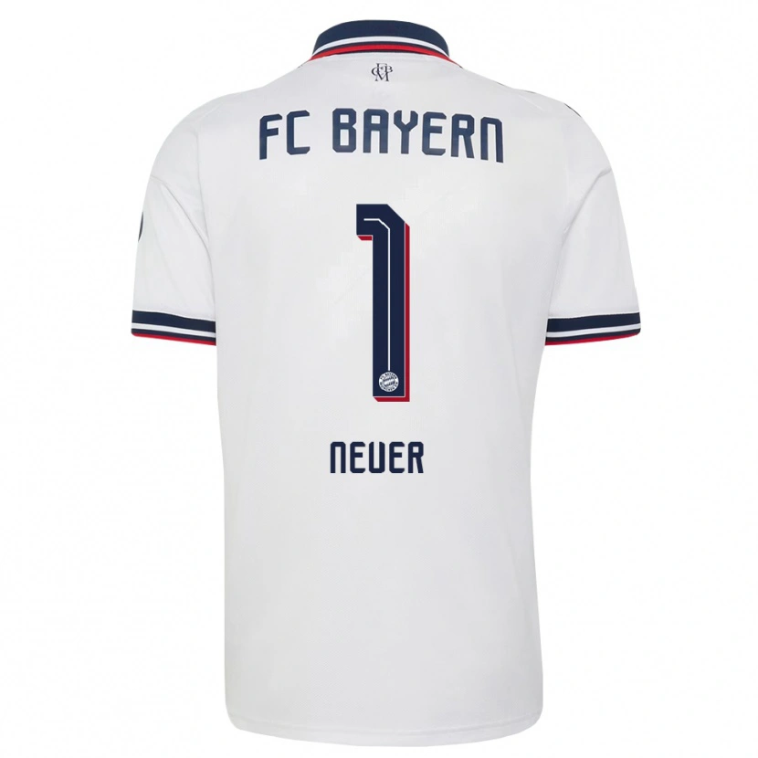 Danxen Dames Manuel Neuer #1 Wit Grijs Rood Uitshirt Uittenue 2026/27 T-Shirt