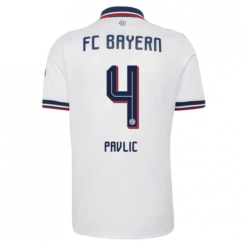 Danxen Dames Raphael Pavlic #4 Wit Grijs Rood Uitshirt Uittenue 2026/27 T-Shirt