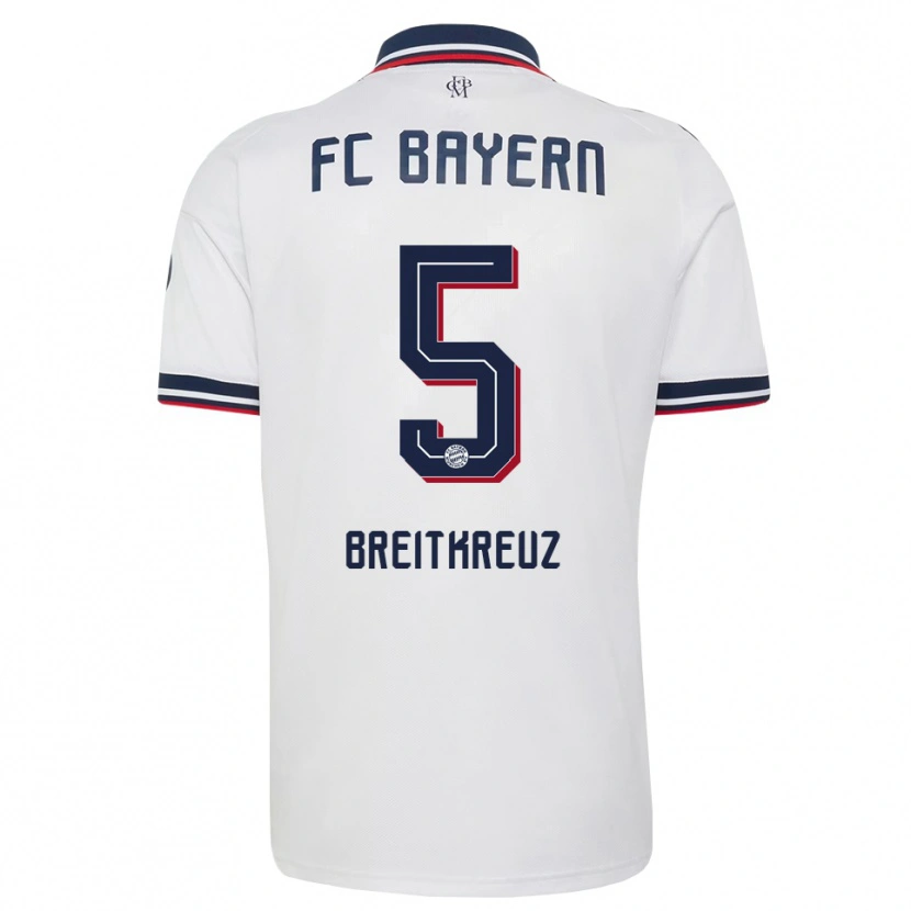 Danxen Dames Steve Breitkreuz #5 Wit Grijs Rood Uitshirt Uittenue 2026/27 T-Shirt