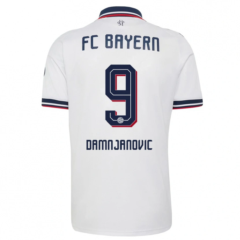 Danxen Dames Jovana Damnjanovic #9 Wit Grijs Rood Uitshirt Uittenue 2026/27 T-Shirt