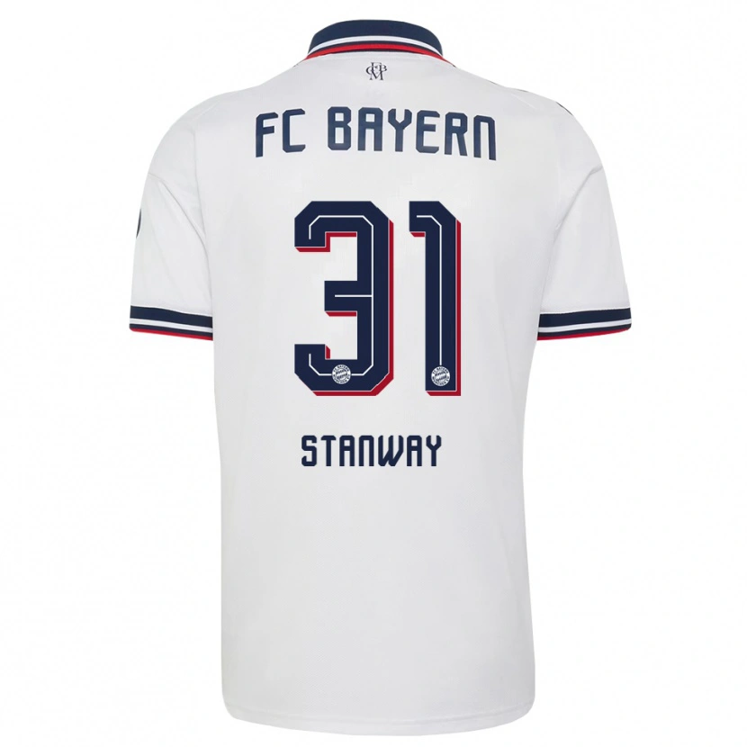 Danxen Dames Georgia Stanway #31 Wit Grijs Rood Uitshirt Uittenue 2026/27 T-Shirt