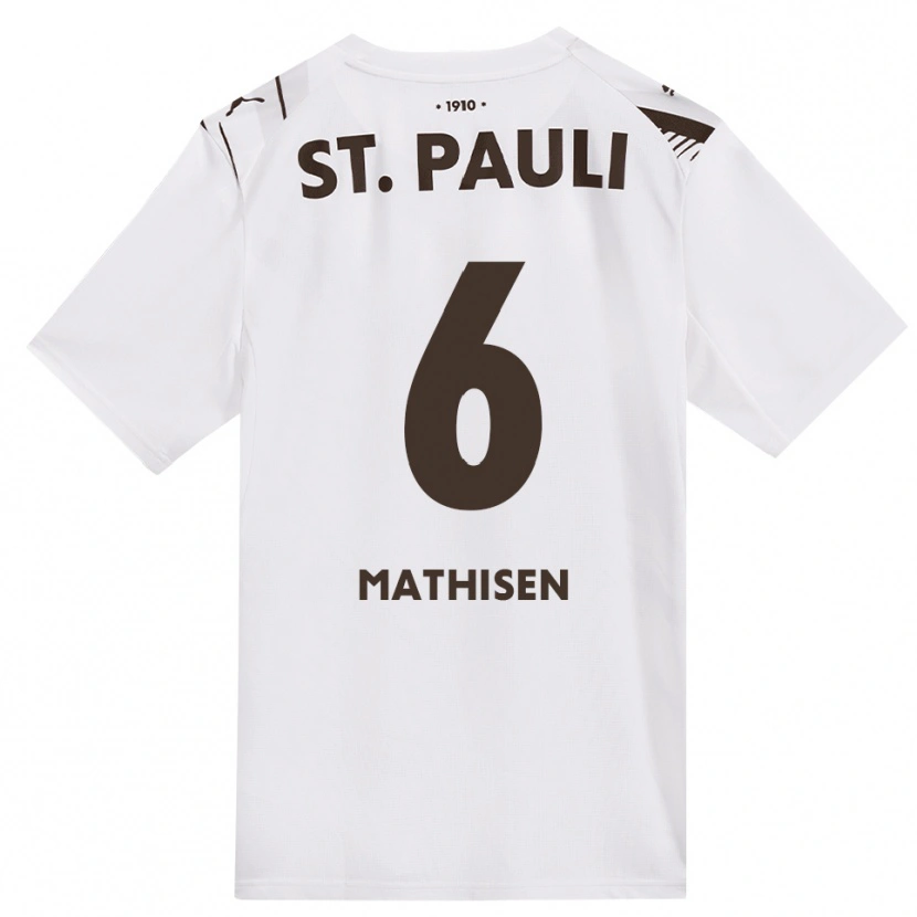 Danxen Dames Marcus Mathisen #6 Cafe Wit Rood Uitshirt Uittenue 2026/27 T-Shirt
